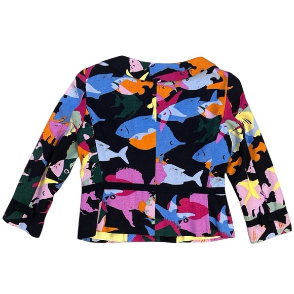 Moschino Jacket | Art Deco Fish Print | Size 12 - Picture 4 of 11